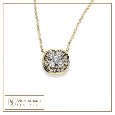 Allegra pavè piccolo con fiore 18kt